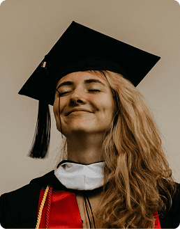 Proud graduate wearing academic cap