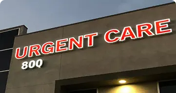 Urgent care clinic building sign