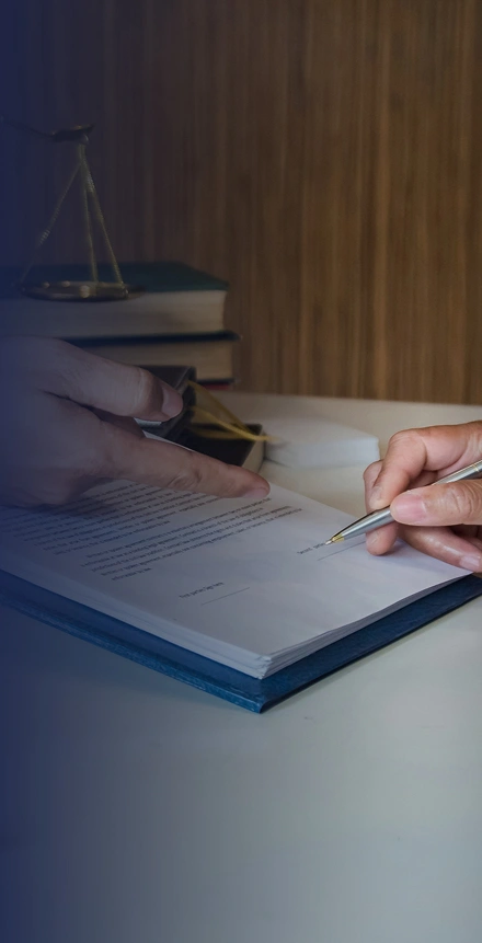 Legal document signing consultation scene